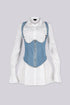 Tailored Poplin Dress & Vest Denim SET
