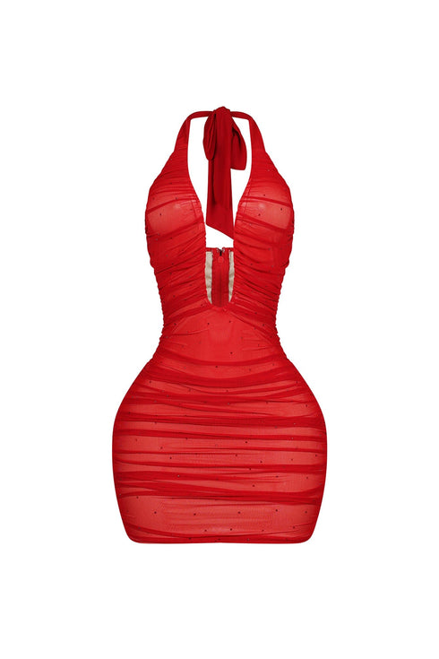 Celestia Rhinestone Bustier Mini Dress