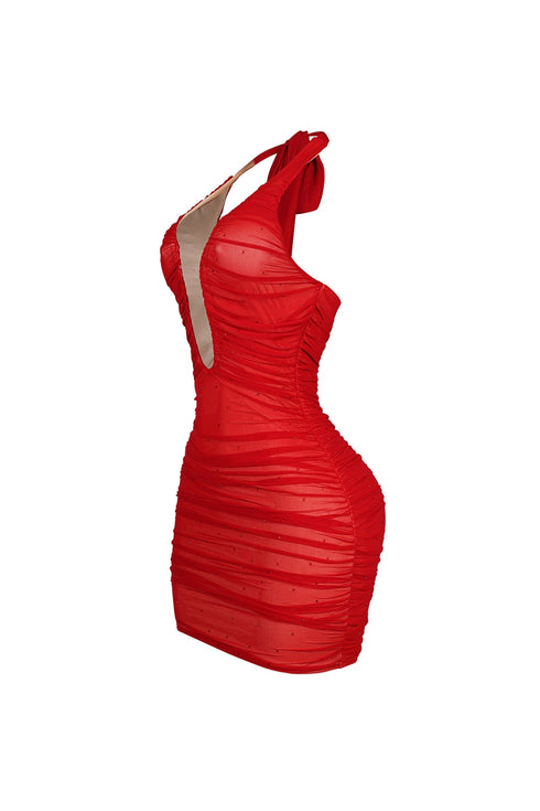 Celestia Rhinestone Bustier Mini Dress