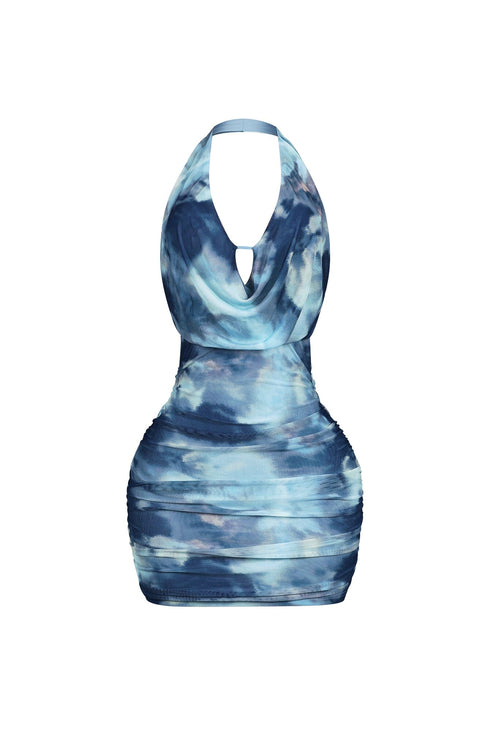 Solara Tie Dye Halter Mini Dress