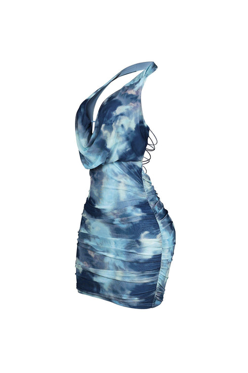 Solara Tie Dye Halter Mini Dress