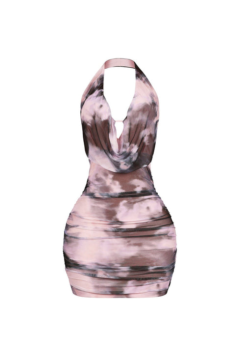 Solara Tie Dye Halter Mini Dress