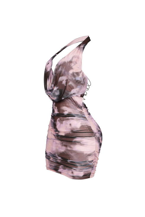 Solara Tie Dye Halter Mini Dress