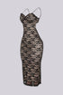 Sultry Floral Lace Midi Dress