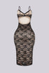 Sultry Floral Lace Midi Dress
