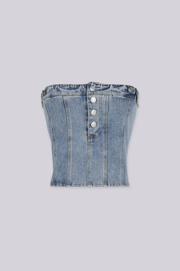 Reworked Denim Tube Top