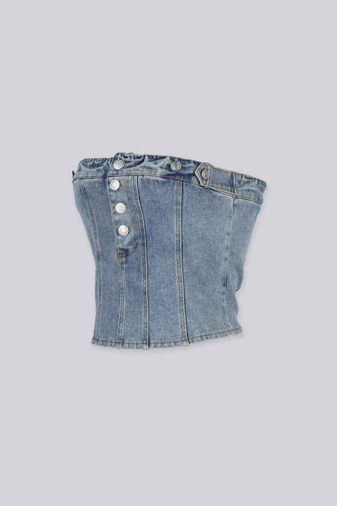 Reworked Denim Tube Top