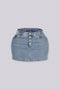 Reworked Denim Mini Skort