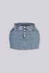 Reworked Denim Mini Skort