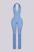 Midnight Flare Halter Jumpsuit