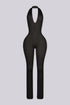 Midnight Flare Halter Jumpsuit