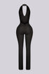Midnight Flare Halter Jumpsuit