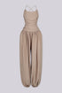 Desert Sand Ruched Jumpsuit