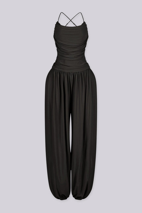 Desert Sand Ruched Jumpsuit