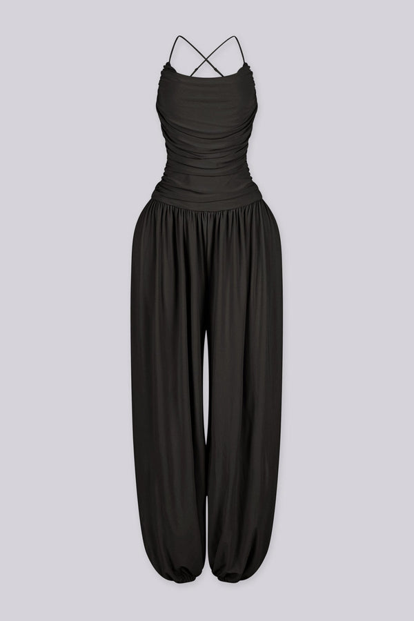 Desert Sand Ruched Jumpsuit