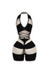 Solace Stripe Lace Up Romper