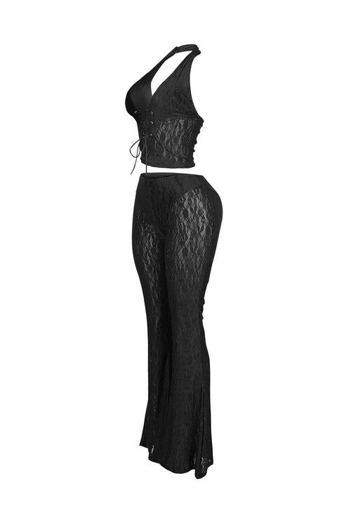 Marcelle Lace Halter Top & Pants SET