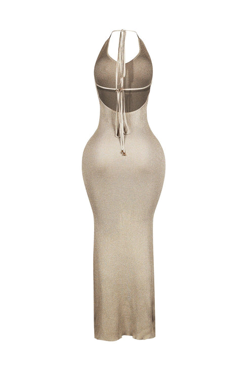 Rivexa Glitter Lurex Ribbed Maxi Dress