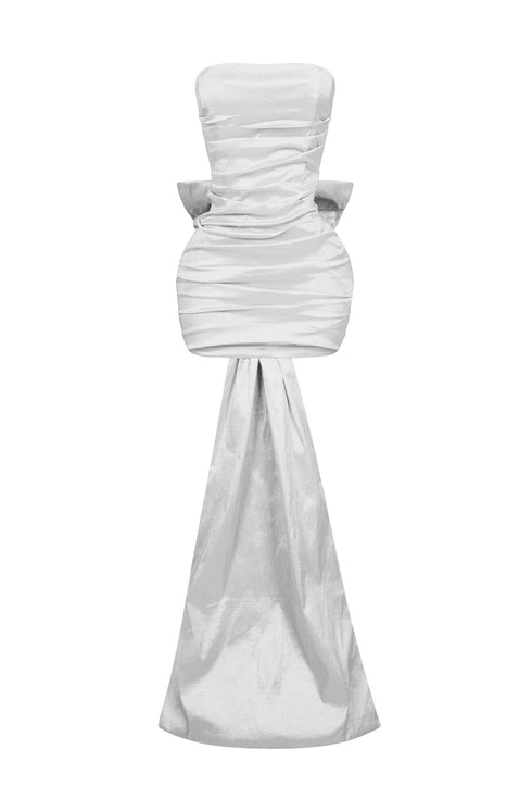 Cordelia Satin Tube Big Bow Mini Dress