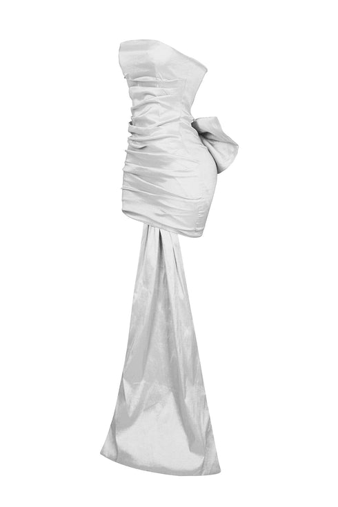 Cordelia Satin Tube Big Bow Mini Dress