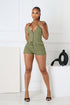 Everyday Belted Halter Utility Romper