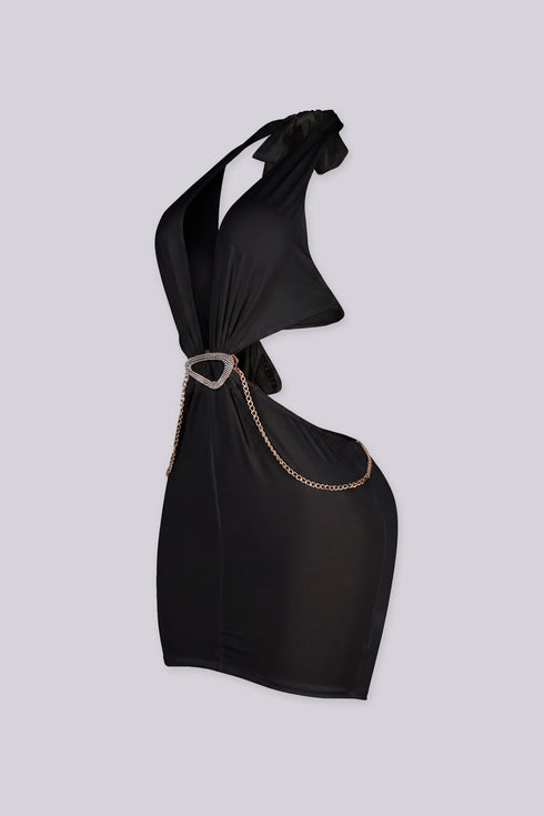 Vegas Night Halter Mini Dress