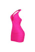 Theodora Sculpted Halter Mini Dress