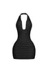 Theodora Sculpted Halter Mini Dress
