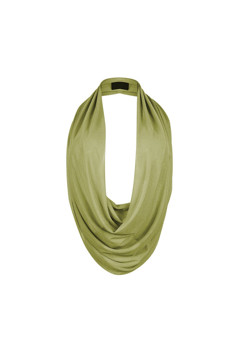 Cascading Mesh Cowl Neck Tie Top