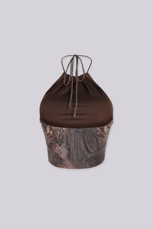 Python Gathered Halter Top