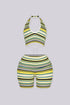 Bright Stripe Halter & Short SET