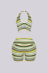 Bright Stripe Halter & Short SET