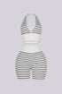 Nautical Zip Halter Top & Biker Short SET