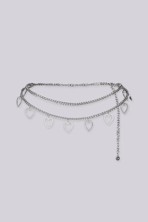 Heart Charm Chain Belt