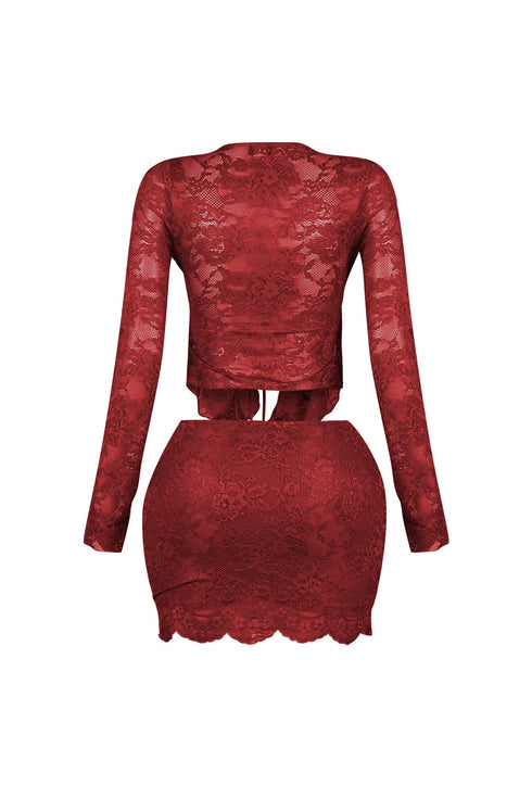 Elarose Lace Top & Skirt SET