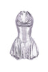 Lilybeth Foil Halter Flare Mini Dress