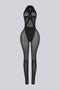 Black Widow Halter Neck Lace Jumpsuit