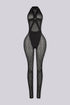Black Widow Halter Neck Lace Jumpsuit