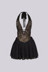 Goth Lace Halter Mini Dress