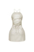 Backstory Lace Up Halter Mini Dress