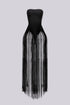 Onyx Fringe Tube Bodysuit