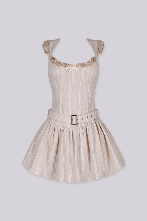 Cottagecore Linen Tube Mini Dress
