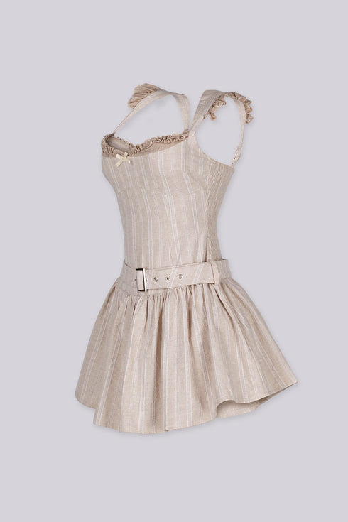 Cottagecore Linen Tube Mini Dress