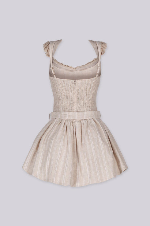 Cottagecore Linen Tube Mini Dress