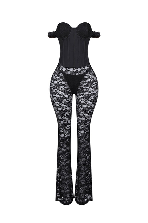 Light Up The Night Lace Corset Jumpsuit