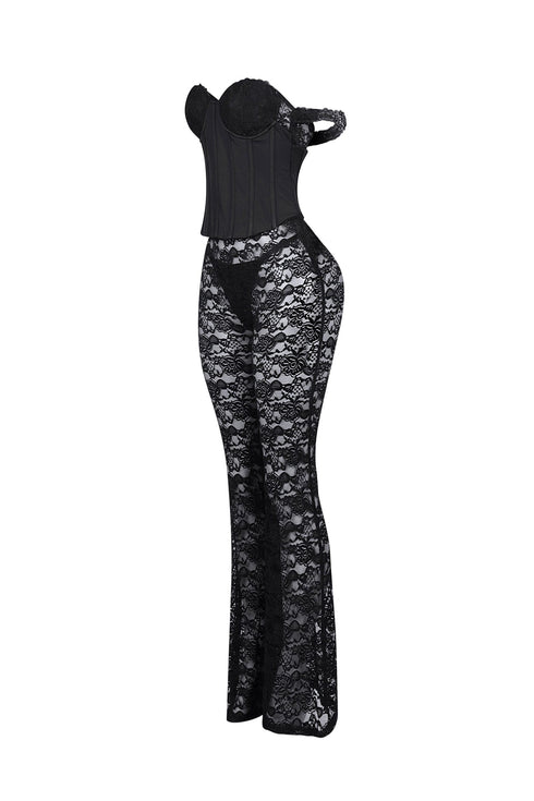 Light Up The Night Lace Corset Jumpsuit