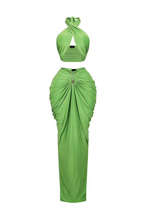 Glimma Halter Neck Top & Skirt SET