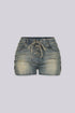 Jannet Vintage Denim Lace Up Shorts