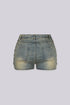 Jannet Vintage Denim Lace Up Shorts