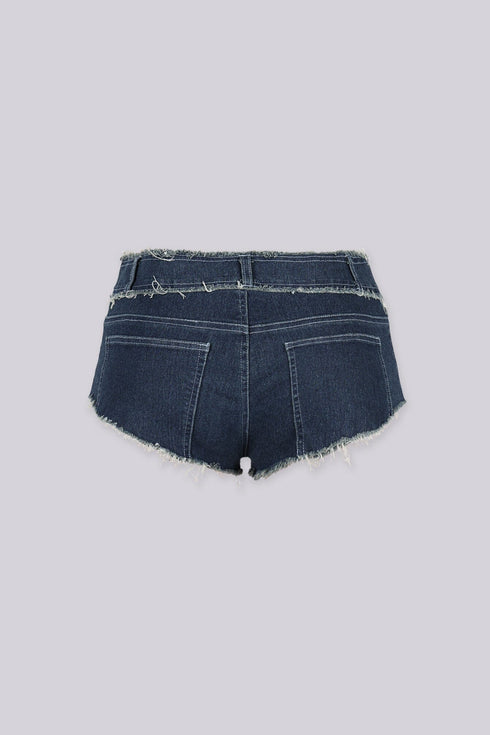 Festival Biker Denim Shorts
